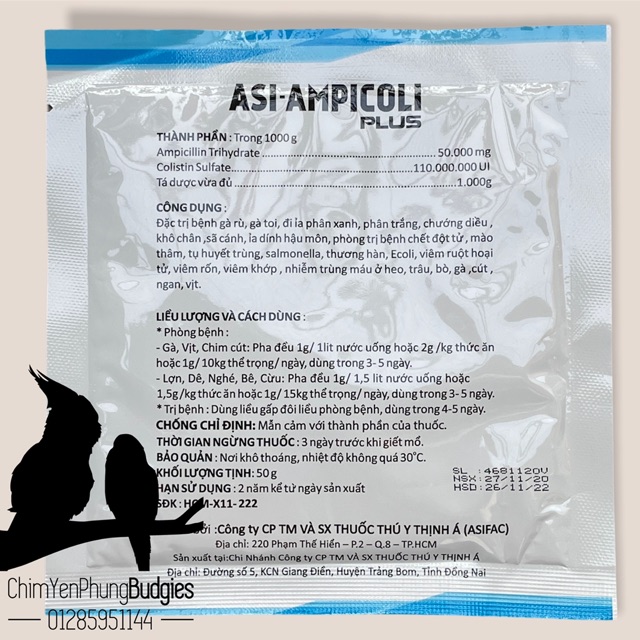 AS-AMPICOLI PLUS CHUYÊN TRI GÀ RÙ, chướng diều, khô chân, ecoli, thương hàn.