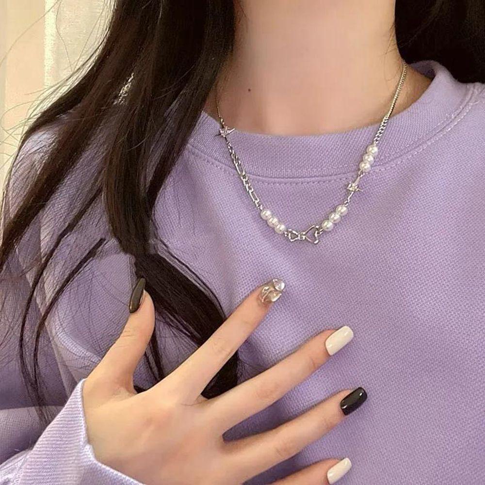 Vòng cổ Kim Loại Mặt Nơ Và Ngôi Sao Phong Cách Hip Hop Cá Tính Cho Nam Và Nữ