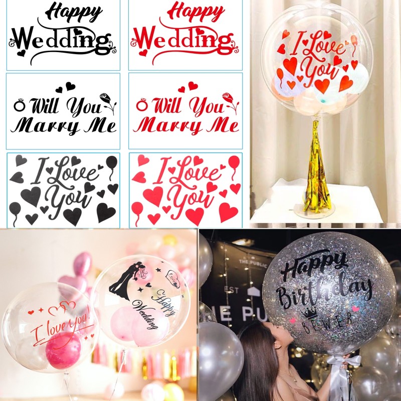 BOBO Bong Bóng Trong Suốt Có Chữ &quot;I Love You&quot; Trang Trí Tiệc
