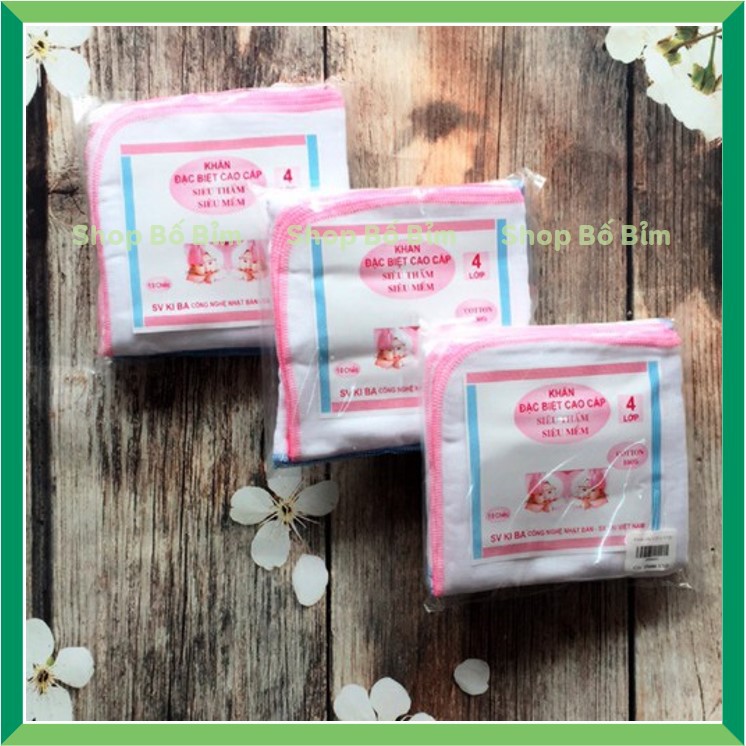 ⚡BÁN LỖ XIN 5 SAO⚡Set 10 chiếc Khăn xô sữa trắng 3-4 lớp siêu thấm, siêu mềm hàng xuất Nhật (1 gói)