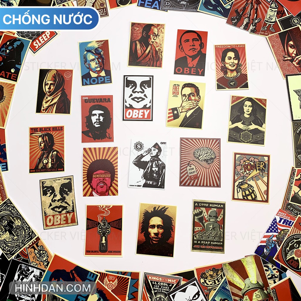 OBEY sticker Siêu Chống Nước dán Nón Bảo Hiểm, Xe, Laptop, Đàn Guitar, Tường, Tủ