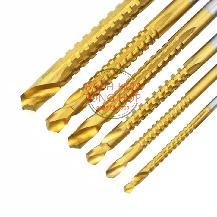 Mũi khoan Bộ 6 mũi khoan răng cưa 3-8mm phủ Titanium