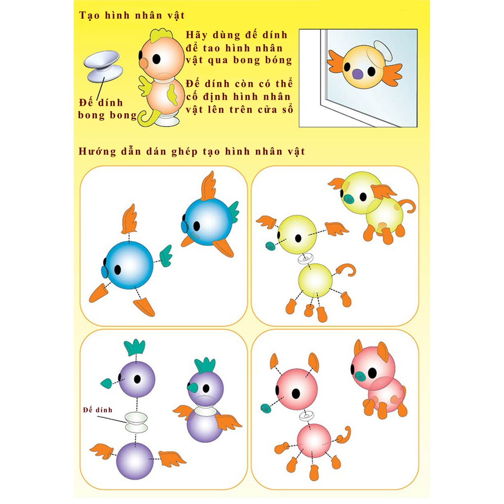 Bộ 60 Bong Bóng Silicon Dành Cho Máy Tạo Bong Bóng DIY Oonies