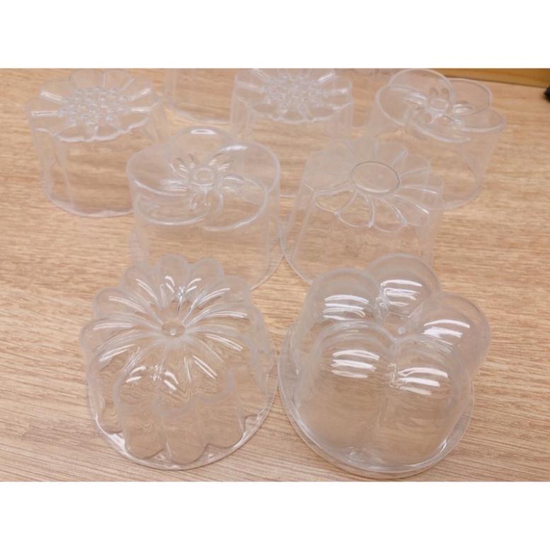 Bộ 10 khuôn làm rau cau, bánh flan kèm nắp đậy 6cm
