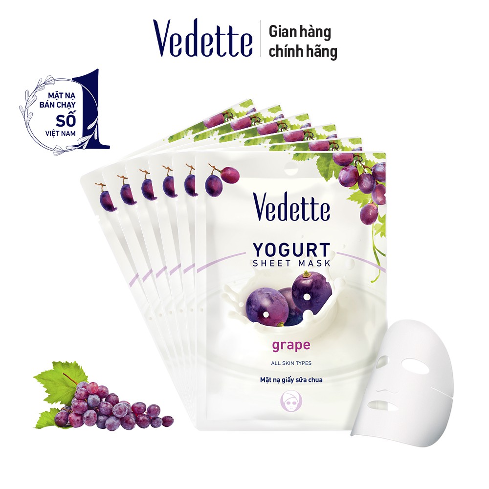 Combo 6 Mặt Nạ Giấy Sữa Chua Vedette Dưỡng Ẩm Mịn Màng Spa Series Yogurt Mask