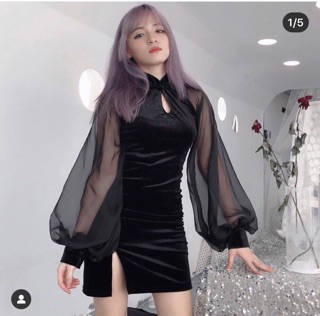 🍒 ĐẦM CỔ TÀU TAY VOAN BODY 🍒