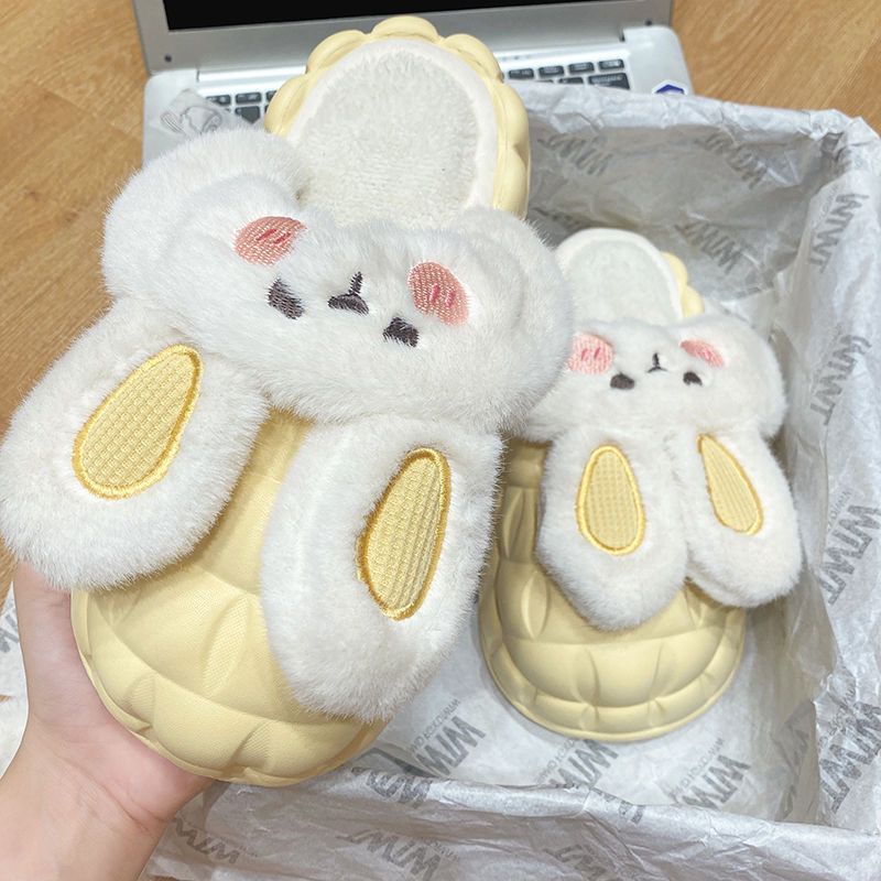 Dép Bông Đi Trong Nhà Hình Tai Thỏ Dễ Thương