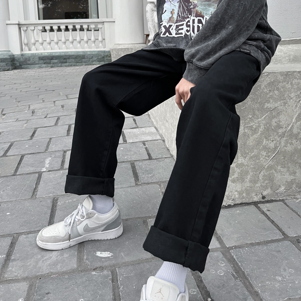 Quần Jeans Baggy Suông Đen Nam XESINU