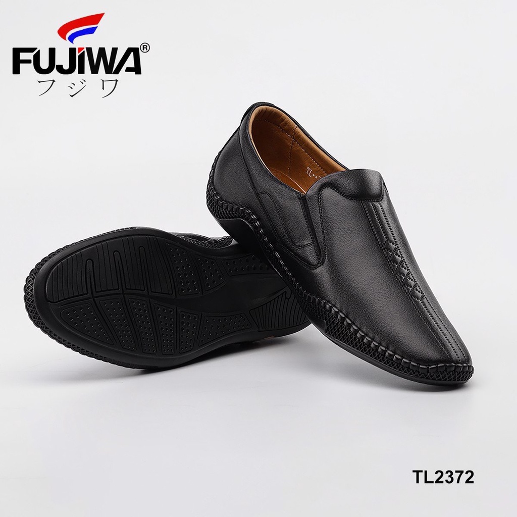 Giày Lười Da Nam Da Bò Fujiwa - TL2372. Da bò cao cấp, đế cao su tạo độ bám tốt, bền bỉ theo thời gian