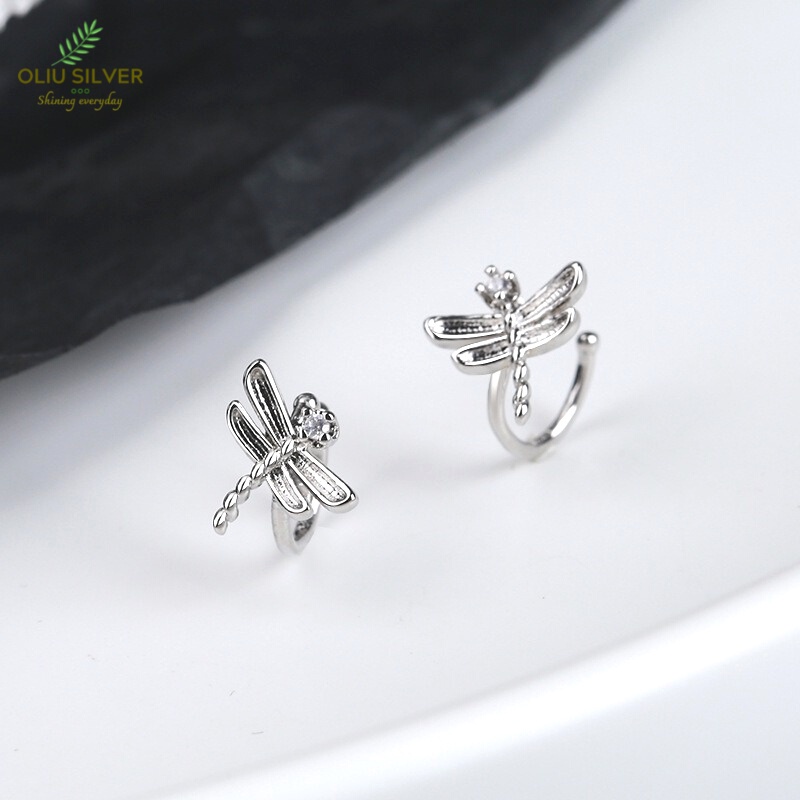 Bông Tai Bạc S925 Ear Cuff Kẹp Vành Chuồn Chuồn Dễ Thương | Khuyên Tai Nữ Trang Sức Bạc Thời Trang