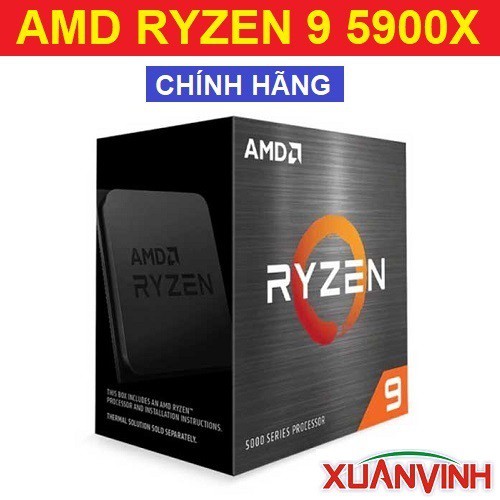 CPU AMD Ryzen 9 5900X 70MB, 3.7GHZ UPTO 4.8GHZ 12 NHÂN 24 LUỒNG (NEW 100%, CHÍNH HÃNG)
