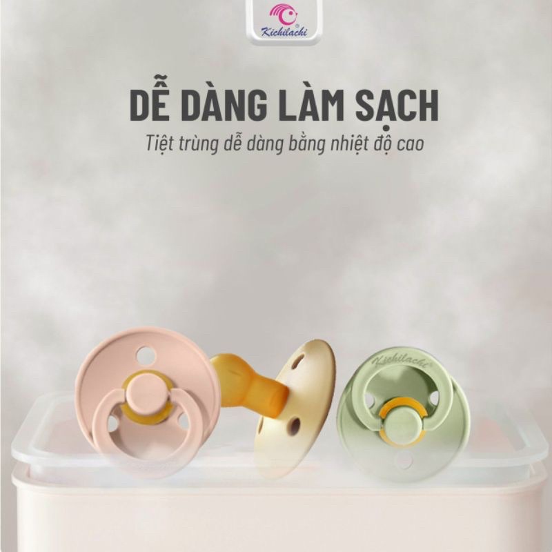 (Hà Nam)Ti giả silicon Kichilachi /Hippo/ dành cho bé từ 0-18m free size (có nắp rất vệ sinh)