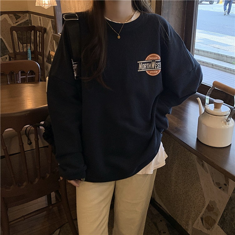 Áo Sweater In Chữ Phong Cách Hàn Quốc Xinh Xắn Cho Nữ