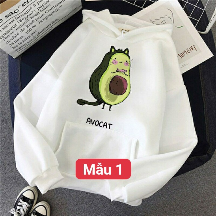 Áo hoodie các mẫu nửa quả bơ chất nỉ bông dày siêu ấm