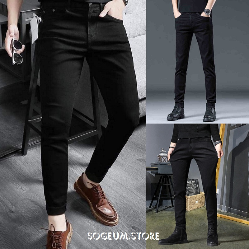 Quần Jeans nam co giãn nhiều, quần bò đen dáng trơn và ôm co giãn 4 chiều chất vải cao cấp Sogeum Shop | BigBuy360 - bigbuy360.vn