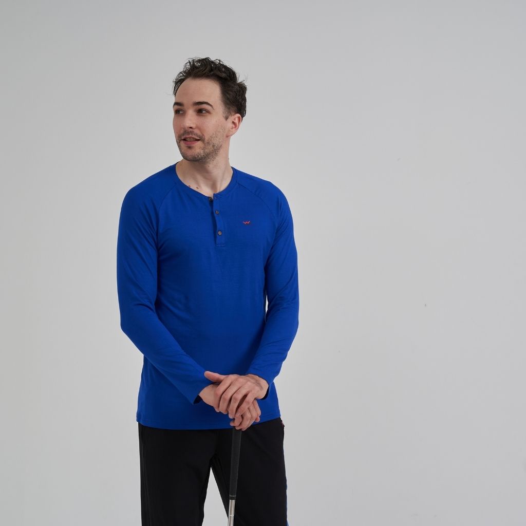 Áo thun nam dài tay chất liệu mềm mại co giãn hàng áo henley chính hãng | BigBuy360 - bigbuy360.vn