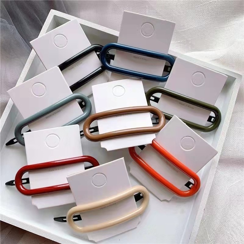 Kẹp Tóc Hình Oval Màu Sắc Thời Trang Hàn Quốc Dành Cho Bạn Nữ