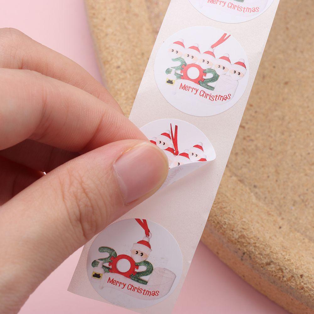 Set 1 / 500 Nhãn Dán Trang Trí Túi Bánh Họa Tiết Giáng Sinh DIY