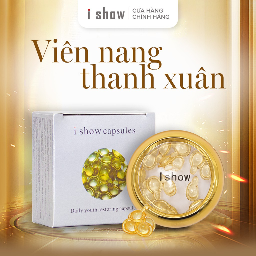 [TẶNG KÈM 2 MẶT NẠ NHA ĐAM] Viên Nang Thanh Xuân ISHOW Capsules Ngăn Ngừa Quá Trình Lão Hóa Làn Da Trắng Sáng Rõ Rệt