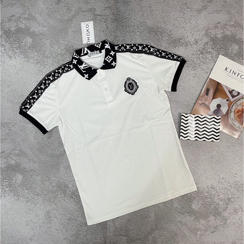 ÁO THUN POLO NAM NỮ CỔ TRỤ LOGO PHỐI HỌA TIẾT VAI ÁO MẪU MỚI VỀ HÀNG
