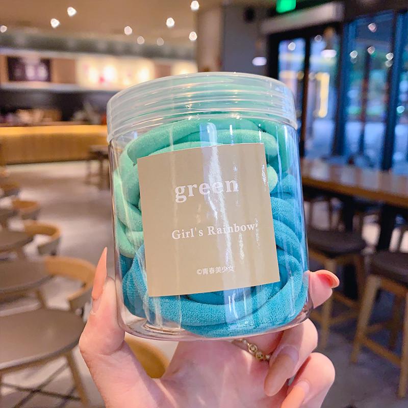 Hộp 50 Dây Buộc Tóc Cao Su Nhiều Màu Sắc Thời Trang