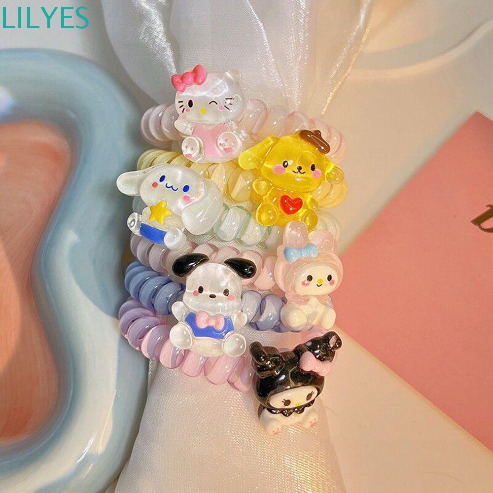 Dây Cột Tóc Co Giãn Họa Tiết Kuromi Melody Hoạt Hình Dễ Thương Cho Nữ