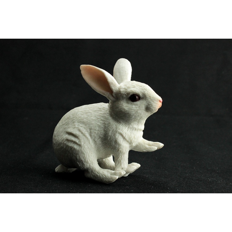 Christmas gift children's simulation zoo model toy wild animal world white rabbit small gray rabbit model