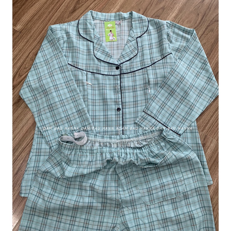 [SIZE 40-77kg] Bộ Đồ Bầu &amp; Sau Sinh Pizama Có Khóa Bé Ty HANNA Vải Lụa Cao Cấp Co Dãn Không Xù Thoáng Mát Thoải Mái Có T