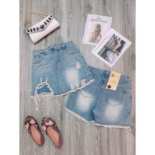 Chân váy jeans rách