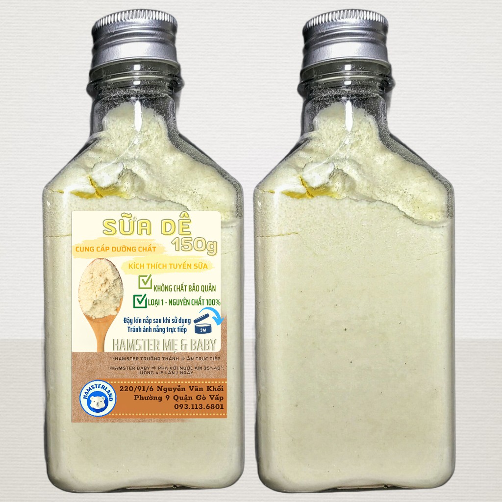 Sữa Dê Nhập Khẩu Chai Lớn 150g Cho Hamster Bầu & Baby. Cung Cấp các vitamin & khoáng chất giúp mẹ khoẻ bé ngoan