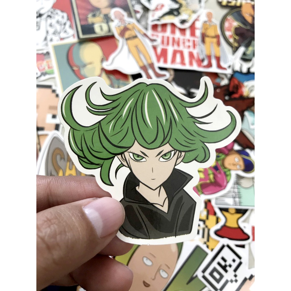 Miếng dán Sticker anime One Punch man (Thánh phồng tôm) trọn bộ 50 hình - In rõ ràng sắc nét khó tróc