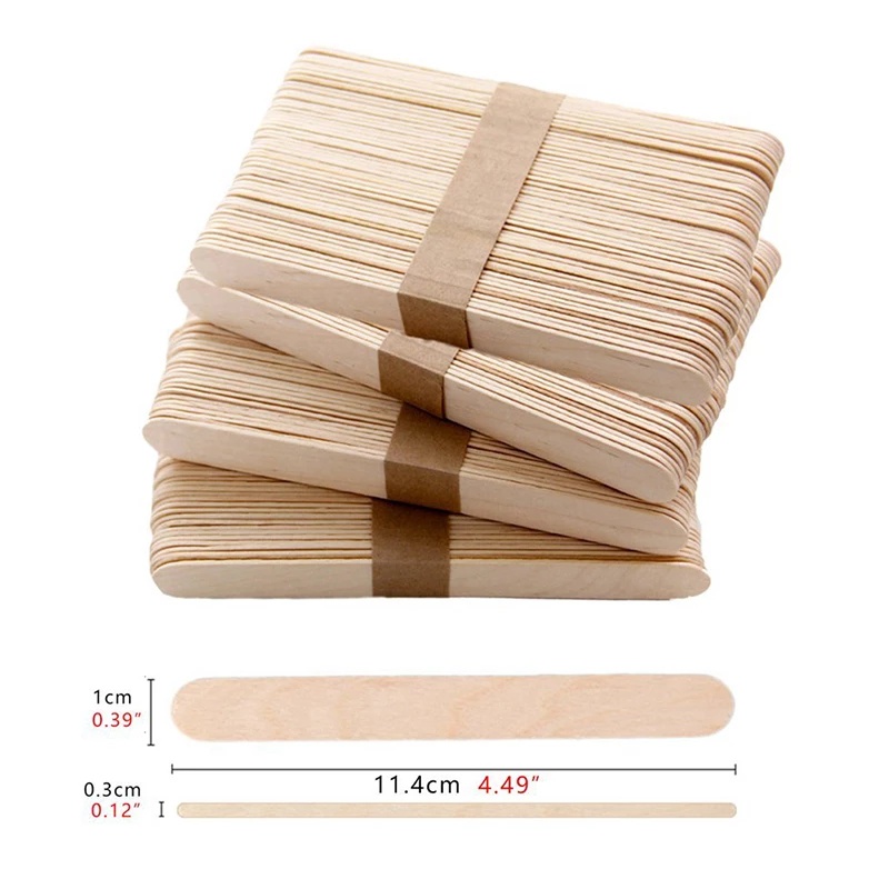 Set 50 que gỗ làm kem thủ công đa năng tiện dụng
