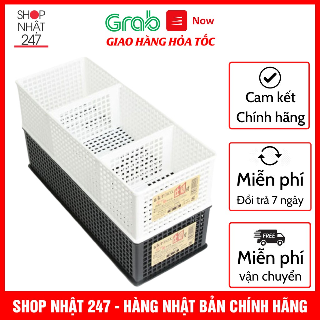 Khay Đựng Đồ Đa Năng Chia 3 Ngăn Dạng Lưới Sanada Nội Địa Nhật Bản