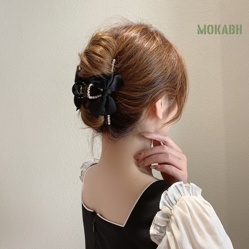 Kẹp Tóc Càng Cua Đính Đá Màu Trơn Chống Rơi Cho Nữ