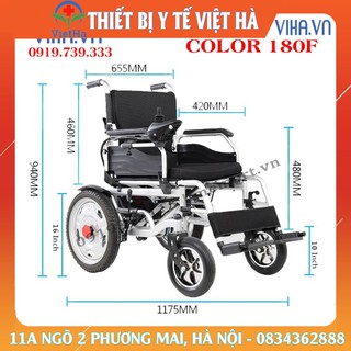 Xe lăn điện cao cấp gập mở tay vịn COLOR 180F