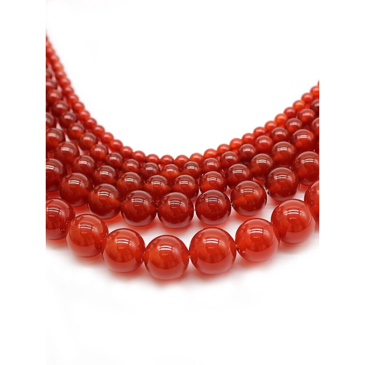 Đá Tự Nhiên Đỏ Carnelian Mã Não Tròn Đá Quý Hạt 15 "Dây 4 6 8 10 12MM Chọn Kích Thước Để Làm Đồ Trang Sức