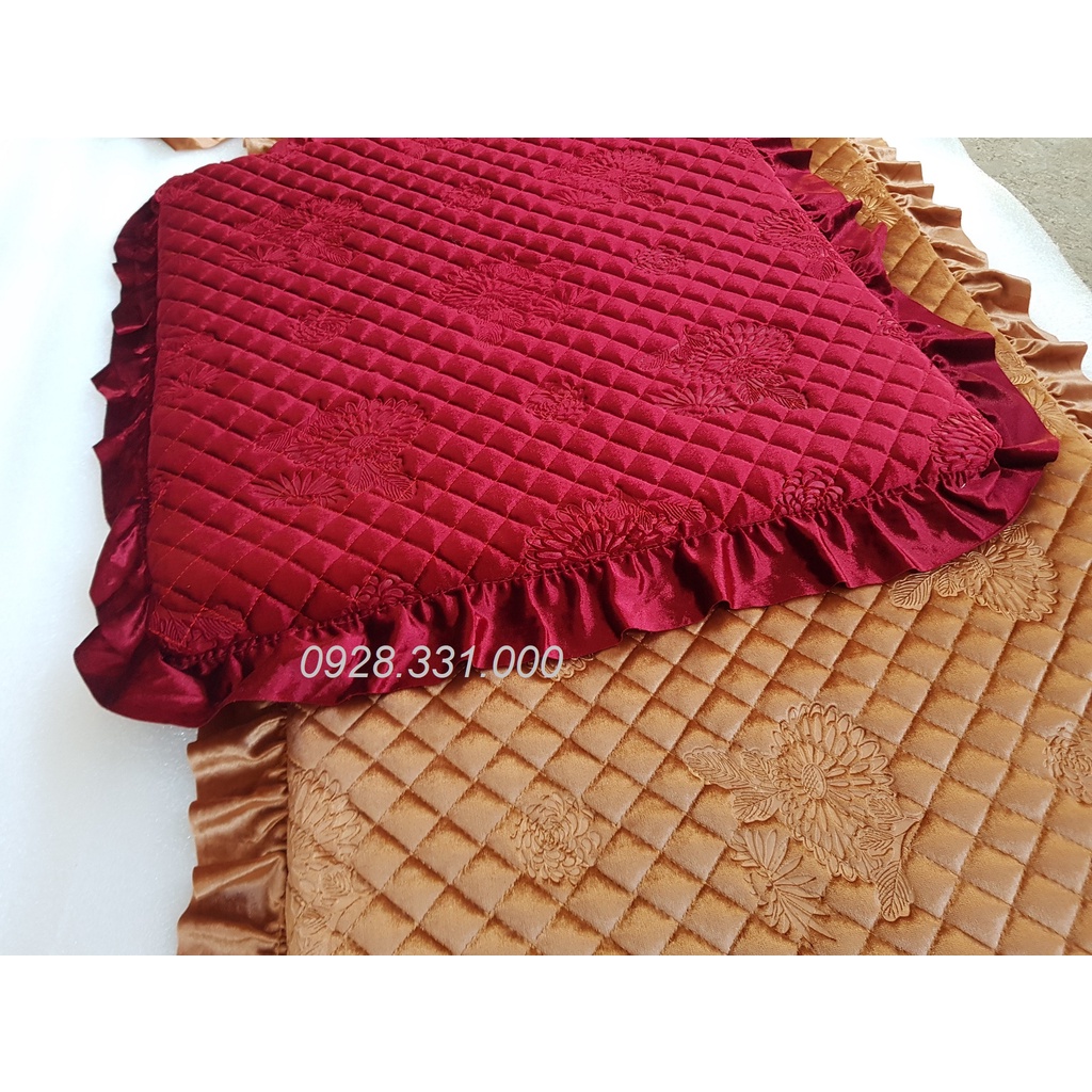 Bộ Thảm ghế gỗ, Thảm lót ghế Sofa Vải nhung có khóa kéo
