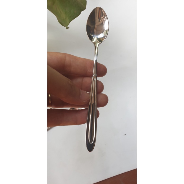 Bộ 6 thìa cafe, ăn sữa chua cho nhà hàng Inox 304 xịn xò sáng bóng KT:14x2.5cm (ảnh thật shop chụp)