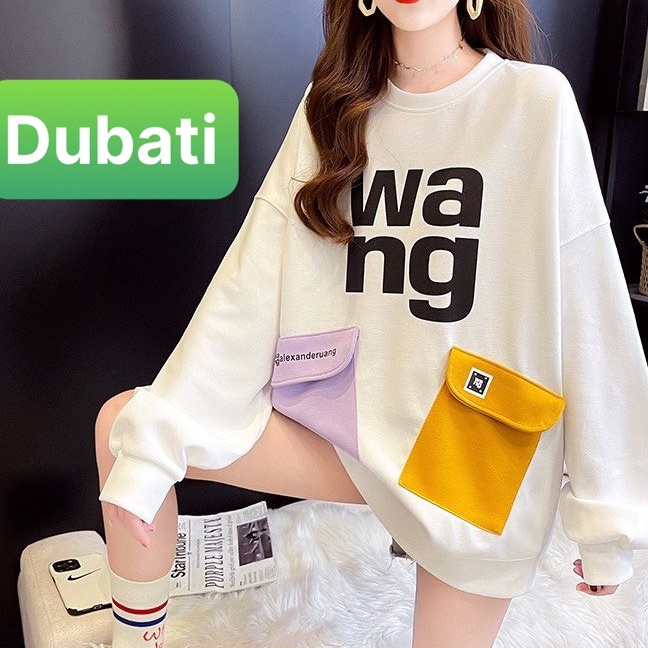 ÁO SWEATER NỈ CHUI NAM NỮ CHẤT NỈ DÀY CHỮ WA TÚI HỘP 2 MÀU PHONG CÁCH HÀN QUỐC- DUBATI FASHION