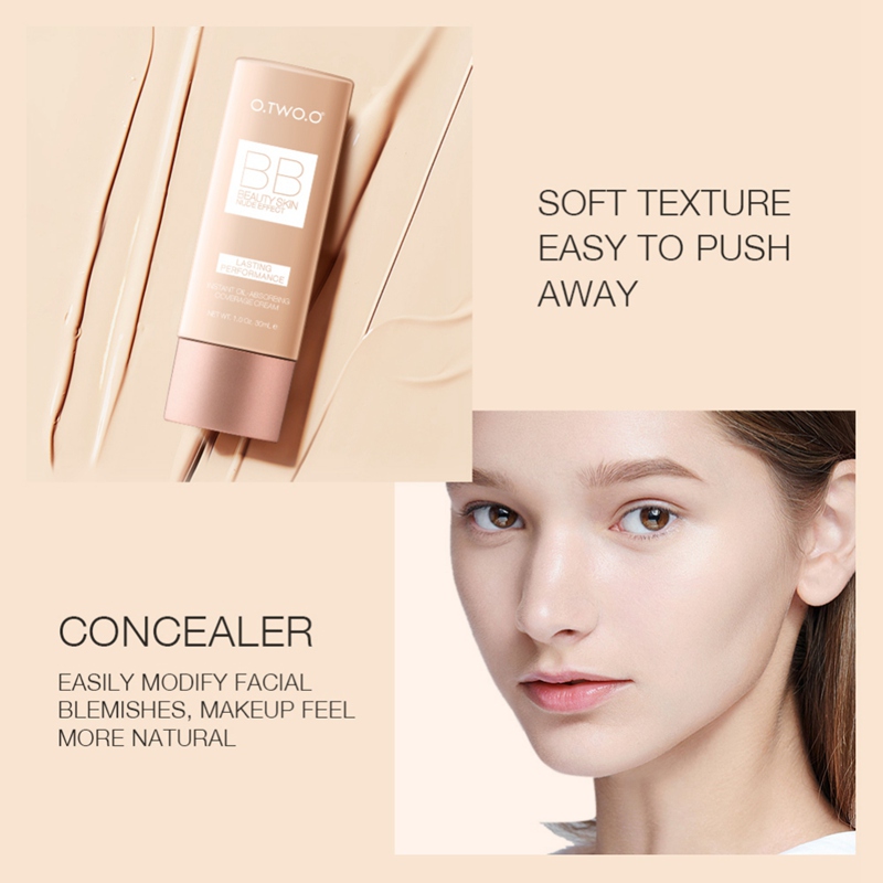 [Hàng mới về] Kem nền che khuyết điểm BB O.TWO.O dạng lỏng 4 màu sắc tùy chọn chống thấm nước không gây bết dính 30ml | BigBuy360 - bigbuy360.vn