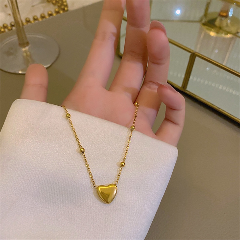 1 Vòng cổ bằng thép titan mặt bóng tròn thời trang cho nữ