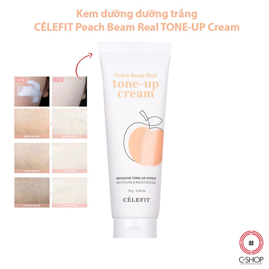 [Mã COSDEP -8% ĐH250k]Kem Dưỡng Trắng Da Célefit Peach Beam Real Tone-up Cream