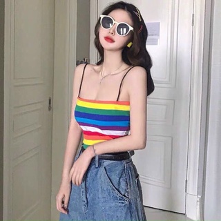 Áo tay dài in chữ cổ tròn nữ, Áo hai dây bún ống cúp ngực sợi tăm