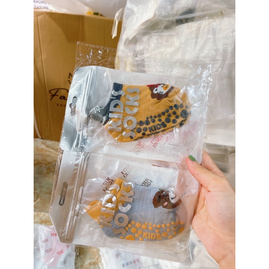 Tất/Vớ KIDSOCK Cổ Ngắn Hình Thú Siêu Chống Trượt Cho Bé