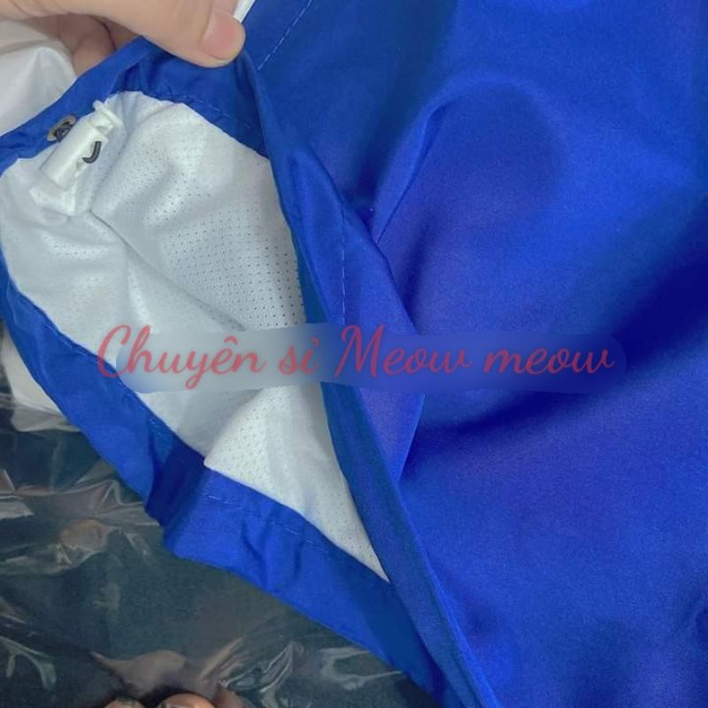 Áo khoác logo Adidass sau lưng chất dù 2 lớp form rộng dây rút gấu nam nữ