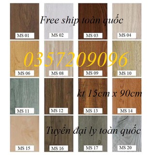 Free Ship - Sàn nhựa vân gỗ sẵn keo dày 2ly đủ kích cỡ 15x 90cm