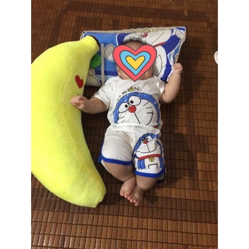 Bộ quần áo bé trai bé gái hoạ tiết doremon