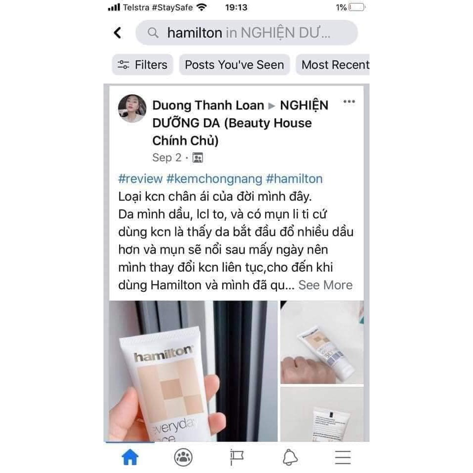 Kem chống nắng Hamilton thích hợp cho Da Dầu, lỗ chân lông to | BigBuy360 - bigbuy360.vn