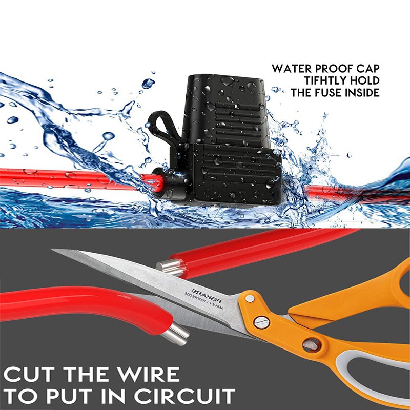 Car insert with wire fuse holder 10 pcs 15 AMP Standard Fuses