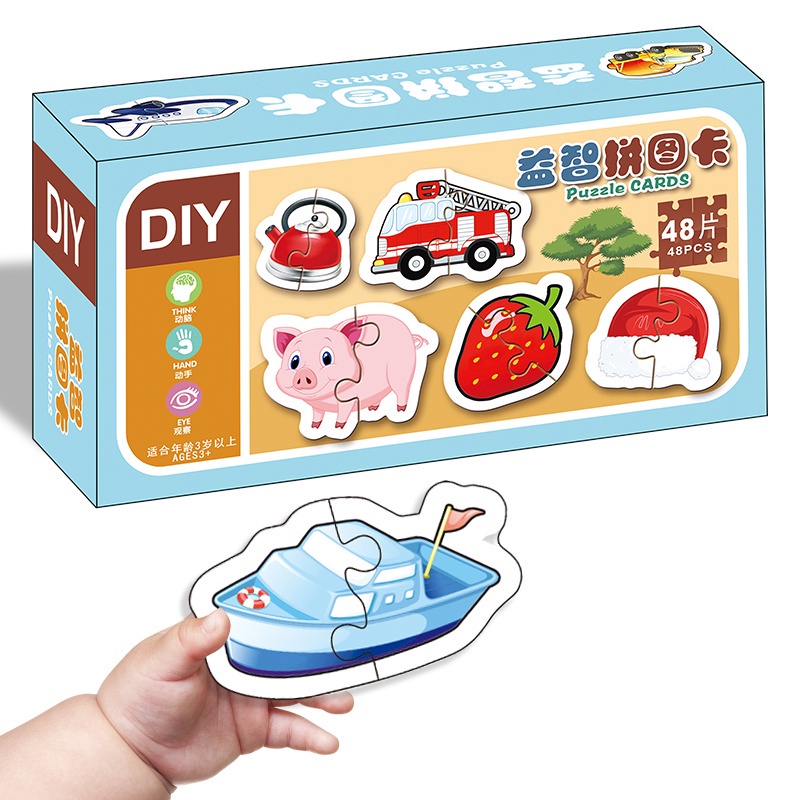 Bộ Đồ Chơi Xếp Hình Động Vật Trái Cây 4 Loại Lớn Dành Cho Bé 2-3 Tuổi